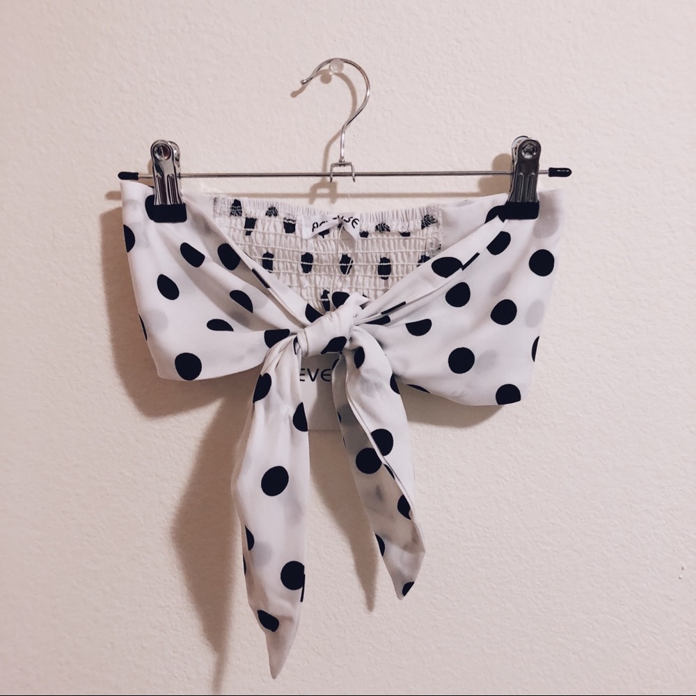 REVERSE Polka Dot Tie Top